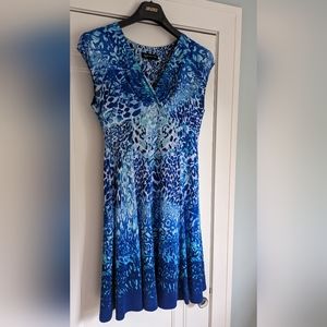 Jones New York blue watercolor dress